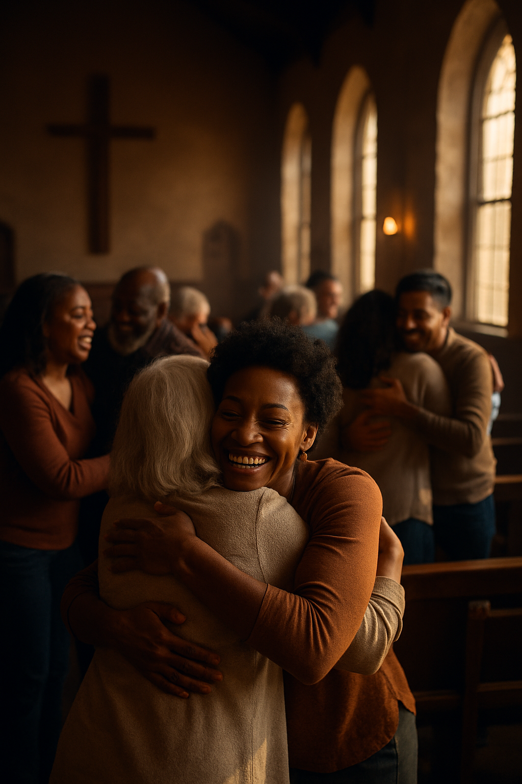 Welcoming community at Cathedral of Restoration